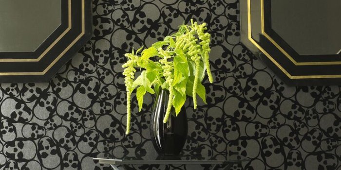768x1024 Black Wallpaper | Skulls Wallpaper | Graham & Brown