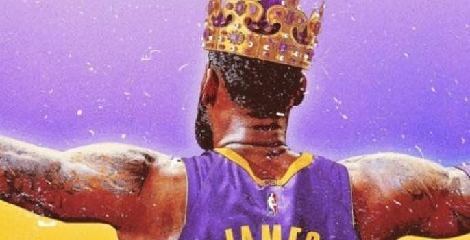 686x1280 Lebron James Lakers Crown Poster or Canvas | NBA | Kosárlabda és Rajzok
