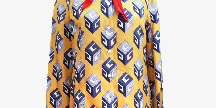 2000x2000 Gucci Yellow Wallpaper Print Shirt – Garderobe