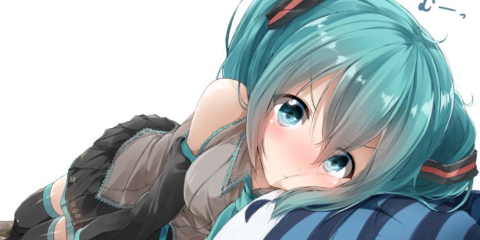 4588x3272 Wallpaper Hatsune Miku, Lying Down, Vocaloid, Cute Cheek, Pillow