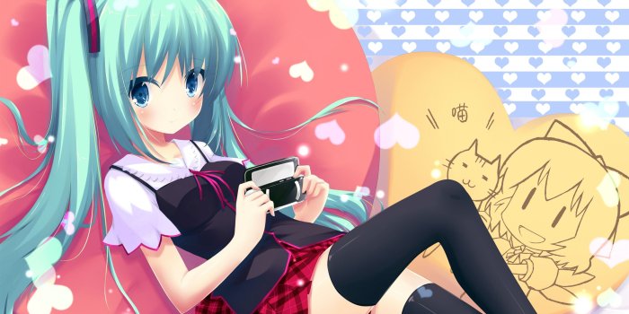 2880x1800 Wallpaper Hatsune Miku, cute anime girl, blue hair 2880x1800 HD