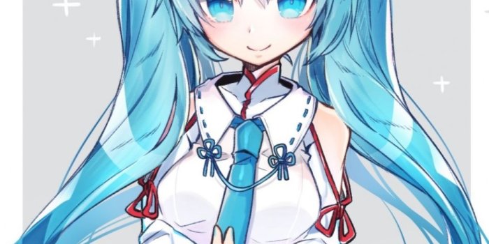 950x1534 Download 950x1534 wallpaper cute, hatsune miku, blue hair, minimal