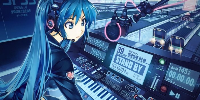2732x2732 at52-hatsune-miku-anime-girl-train-blue-art-illustration-cute-wallpaper