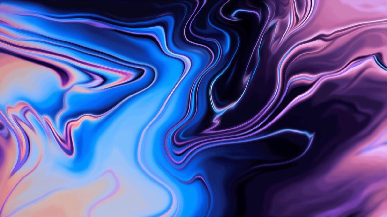 2000x1125 Blue and purple abstract illustration, waves, purple, blue HD