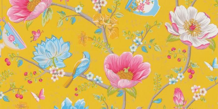 978x1000 Chinese Garden Mustard Yellow Wallpaper By Pip Wallpaper - Pip