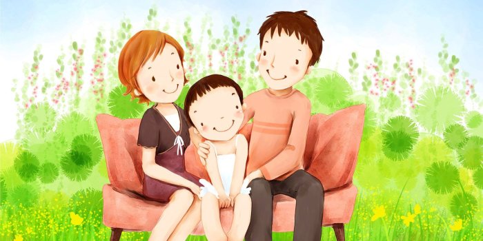 1600x1200 High Resolution Cartoon Illustraion of Family Love 1600x1200 NO.11