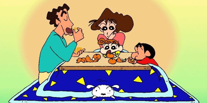 1024x768 Free Cartoon Wallpaper - Shin Chan And Family (#398415) - HD