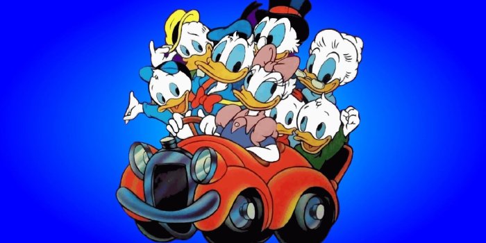 1920x1200 Characters From Donald Duck Cartoon Driving Car Duck Family Hd