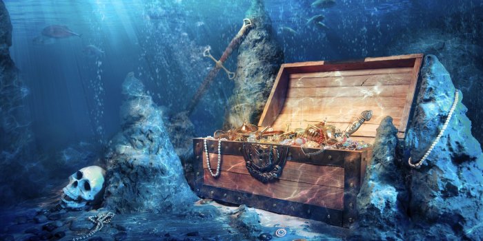 2560x1600 Download This Wallpaper - Treasure Chest Under The Sea (#1120875