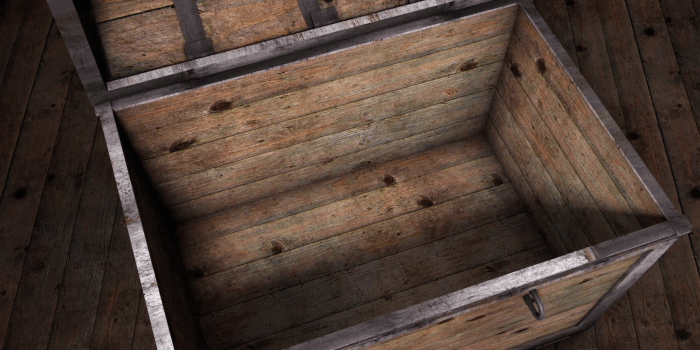 1920x1080 Isolated treasure chest opened to reveal it is empty Motion Background -  Storyblocks Video