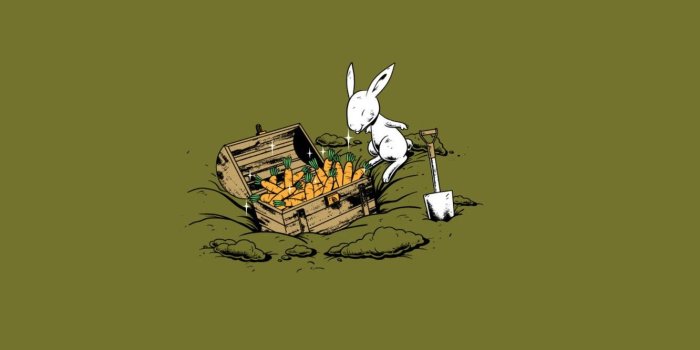 1332x850 Wallpaper white, happiness, background, rabbit, treasure, chest