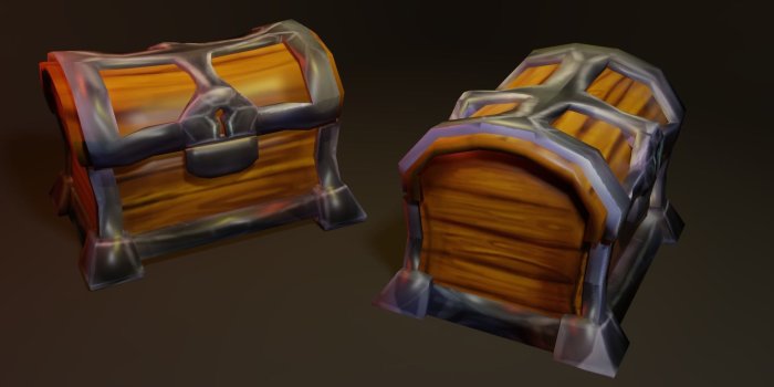 1920x1080 low polygon treasure chest for games | 3D Model Collection