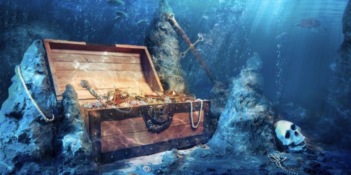 1920x1080 Underwater Treasure Chest Wallpaper