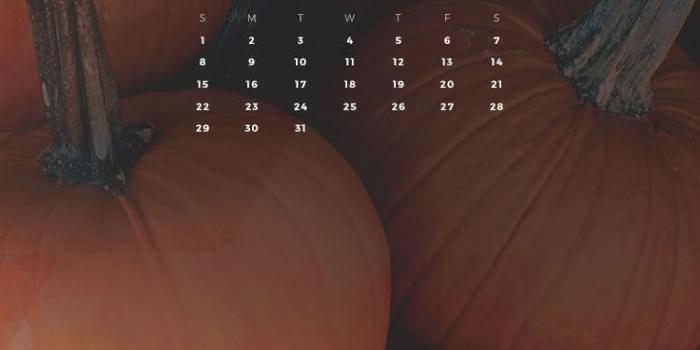 750x1334 Free October 2017 Calendar for Desktop, iPad, and iPhone
