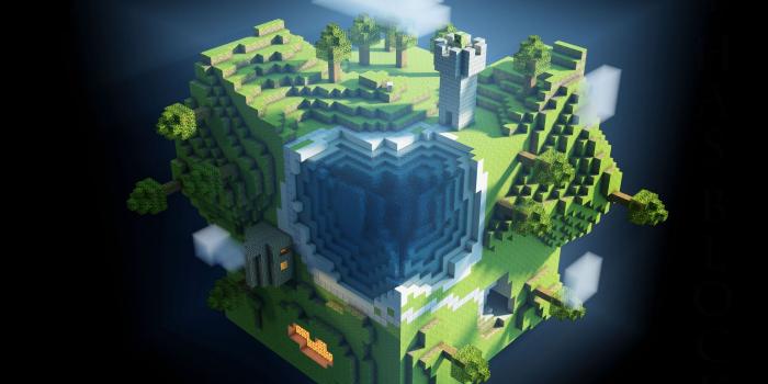 2560x1440 Download wallpaper 2560x1440 minecraft, planet, cube, cubes, world