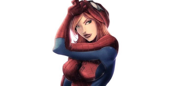 1332x850 Wallpaper Girl, Chest, Look, Lips, Girl, Hair, Mask, Red, Beautiful