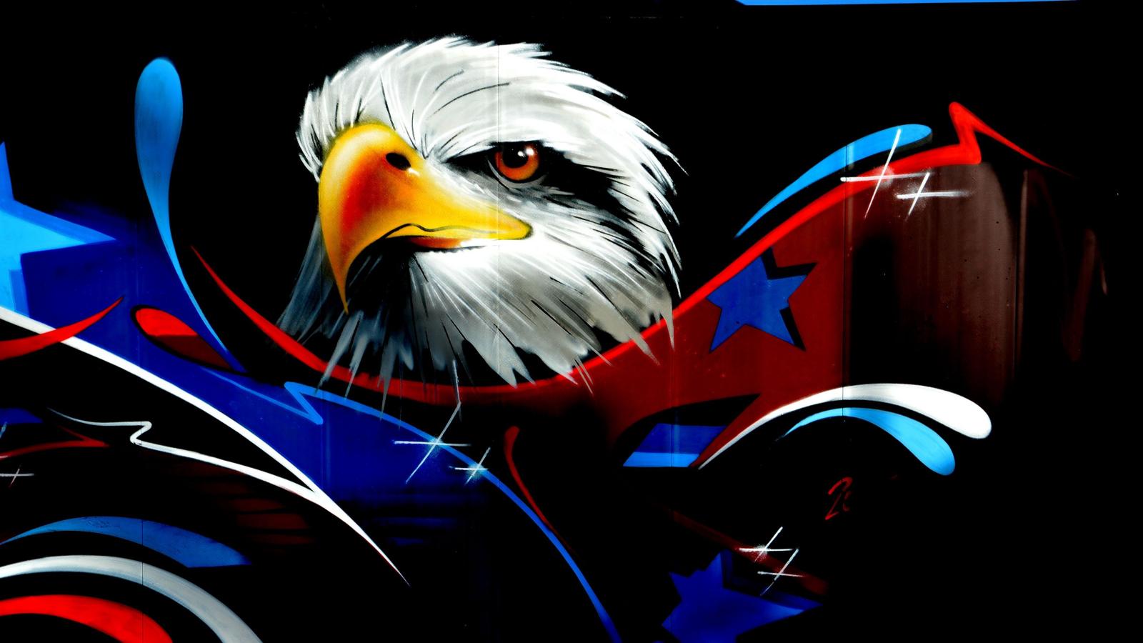 3840x2160 Download wallpaper 3840x2160 eagle, art, graffiti, wall 4k uhd 16:9