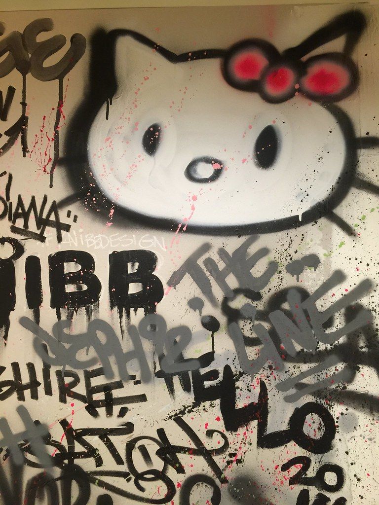 768x1024 Hello Kitty Graffiti on Cement Wall | Wallpaper for iPhone 6…