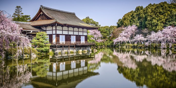 3840x2160 Wallpaper Heian Jingu, Kyoto, Japan, flowers, pond, spring 3840x2160