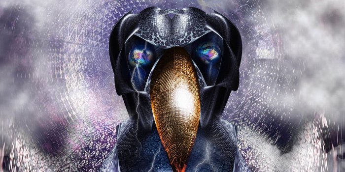 1600x1200 Download wallpaper 1600x1200 raven, surrealism, art, clouds standard