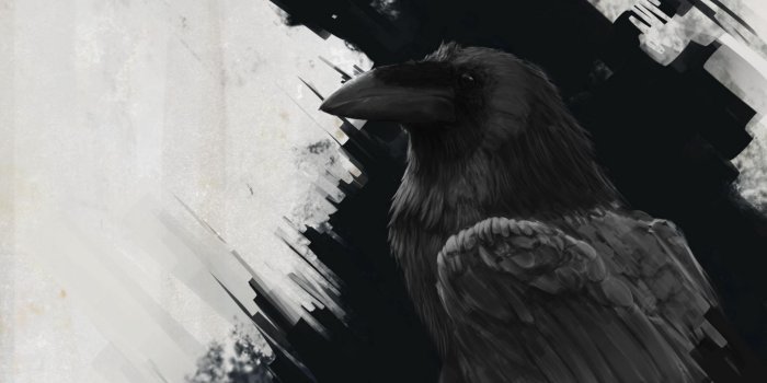 1920x1080 Download wallpaper 1920x1080 raven, bird, art, black, lines full hd