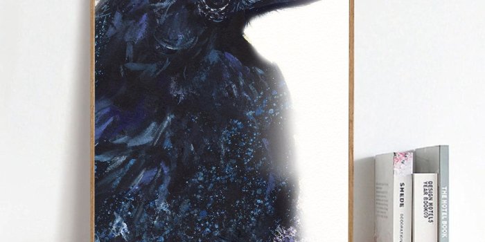 1230x1195 Raven Decor, Raven Print, Raven Watercolor, Raven Art, Crow Print, Crow  Wall Decal,bird wallpaper,cubicle decor, Camper Decor, Lake House