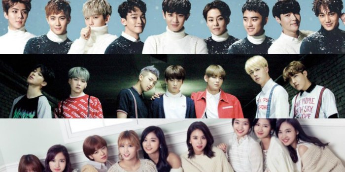 1366x768 Exo Bts Twice Jpg S E T 13 Bts Y Exo Wallpaper - All Exo Members