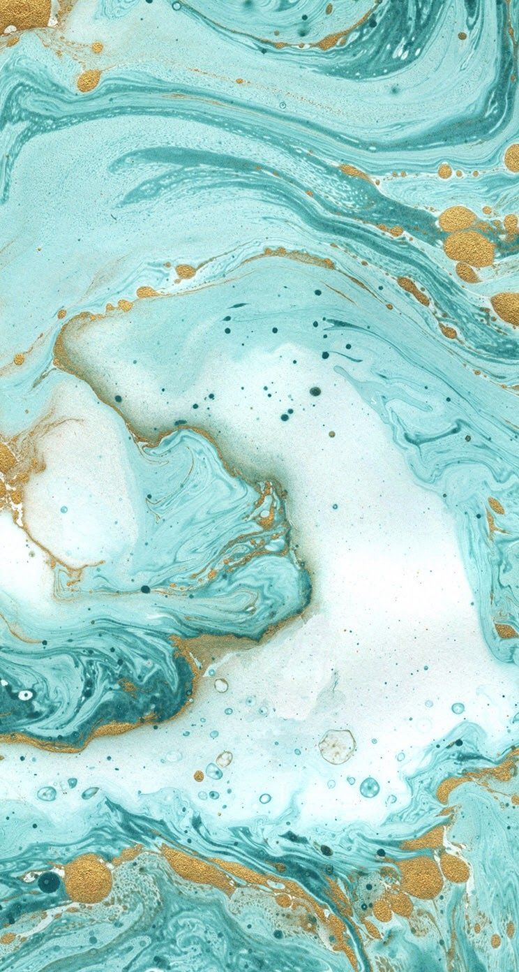 744x1392 Teal Gold Marble Iphone Wallpaper Background Lockscreen - Teal And