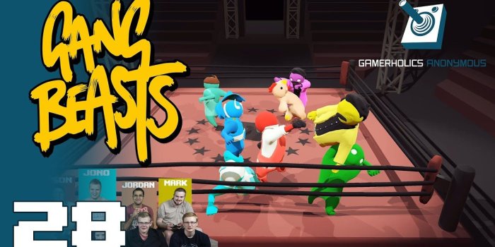1920x1080 Hectic 8 player Gang Beasts || CRAZY WWE FIGHT || 4K || #28