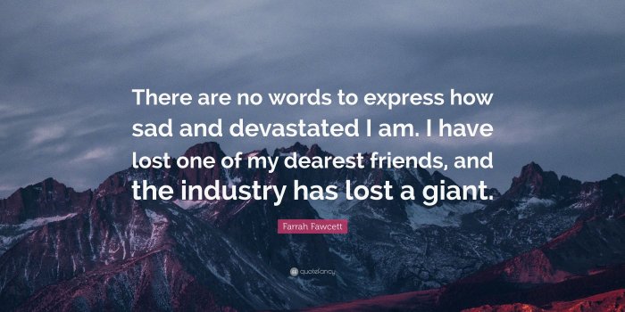 3840x2160 Farrah Fawcett Quote: “There are no words to express how sad and