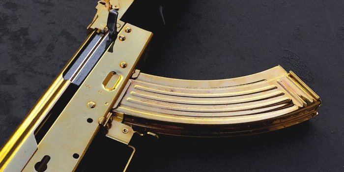 1000x1501 Gold AK | Guns/Weapons | Guns, Ak 47 tactical, Car food