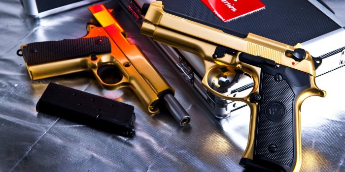 1920x1080 pistols, guns, weapons, golden, airsoft, beretta 92 :: Wallpapers