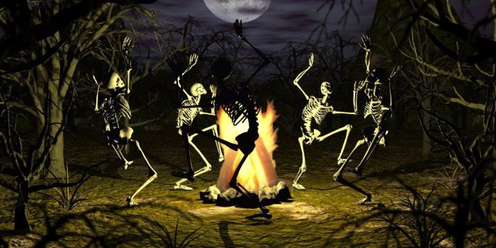 1024x768 Halloween Skeletons Wallpapers