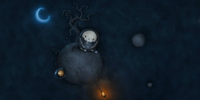 1920x1200 Skeleton astronaut on a Halloween planet wallpaper - Holiday