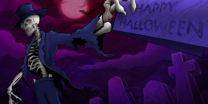 1920x1200 id:100287613 05-10-2018, Halloween Skeleton Wallpaper