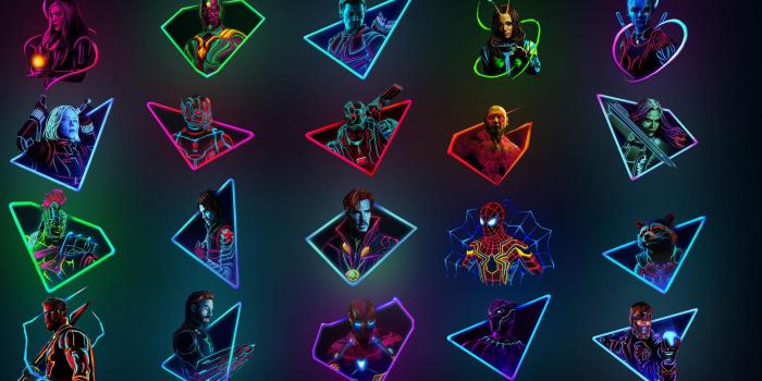 1920x1080 Combined the neon art into a desktop wallpaper-Original art by