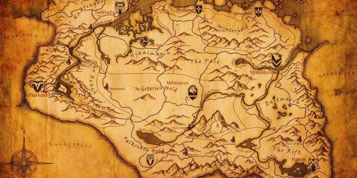 1200x800 Skyrim Map Wallpapers