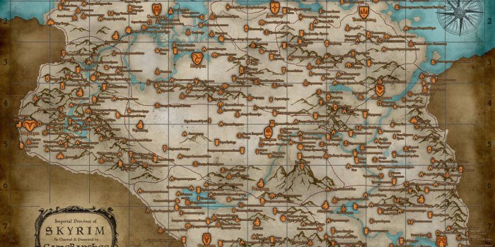 2560x1600 Skyrim Map Wallpapers