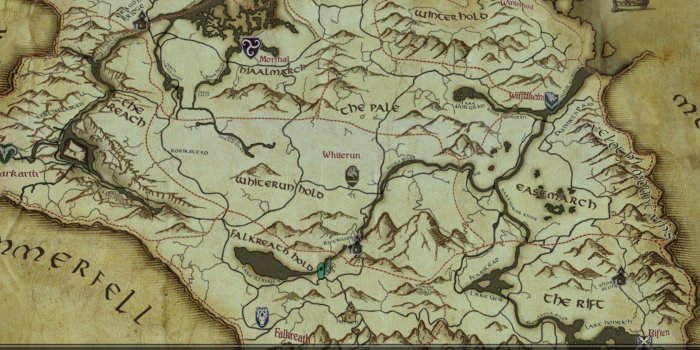 1680x1050 Skyrim Map Wallpapers