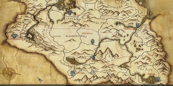 1920x1200 Best Games Wallpaper: Skyrim Map, 471212, Games