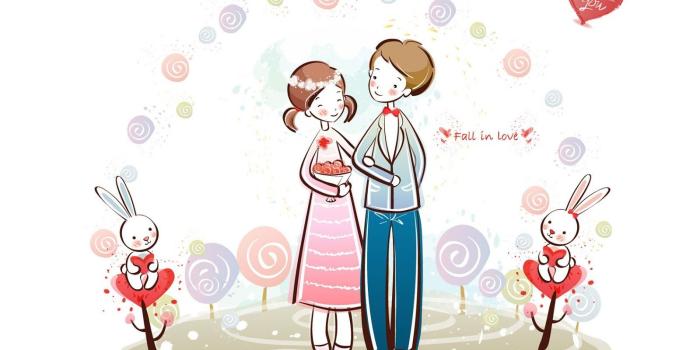 1600x1000 Free Cute Cartoon Love Couple Wallpaper, Download Free Clip Art