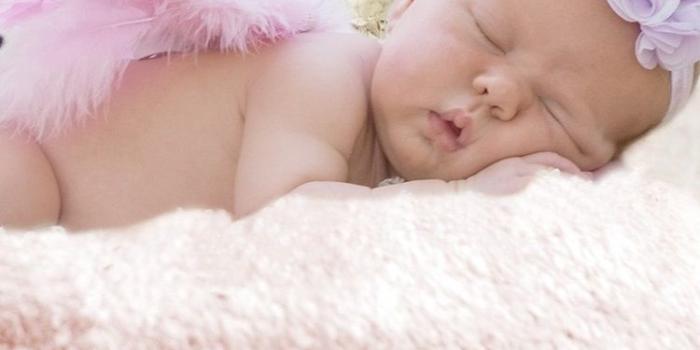 750x1334 Cute baby in sleeping, little wings, lilac flowers 750x1334 iPhone 8