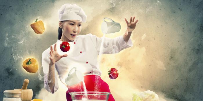 3800x2664 Photo Hat Girls Asian Creative Cook Pepper Vegetables 3800x2664
