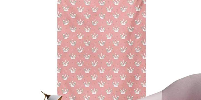 1000x1000 Amazon.com: Anzhutwelve Swan Photographic Wallpaper Hand Drawn Style