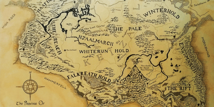1444x1018 Original - Map of skyrim drawing done in Tolkien style : skyrim