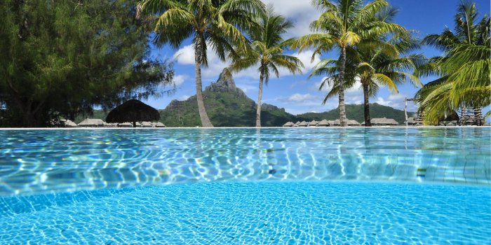 1999x1328 Ocean Sea Tahiti Clear Bora Underwater Swimming Palm Paradise Blue