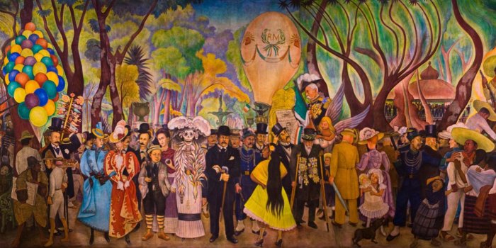2479x700 Dream of a Sunday Afternoon in Alameda Park by Diego Rivera