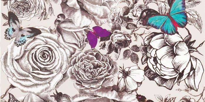 900x1000 Osborne & Little - Butterfly Garden Wallpaper