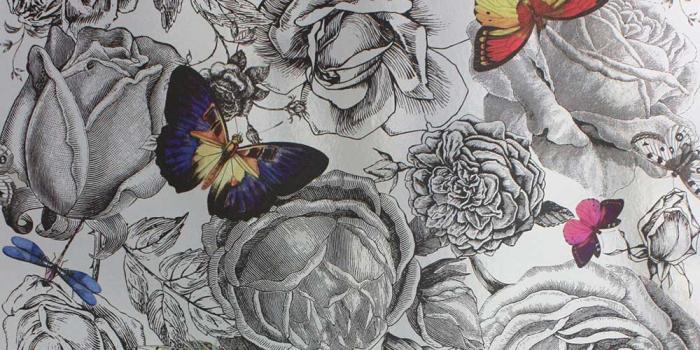 1000x1000 Butterfly Garden Original on Foil by Osborne & Little - Wallpaper