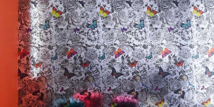 1000x1000 Butterfly Garden by Osborne & Little - Original on Foil - Wallpaper -  W6592/02